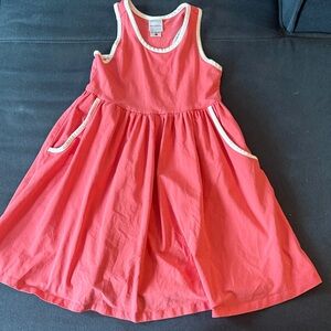 EUC Hanna Andersson Coral Dress with White Accents